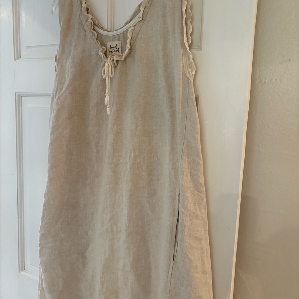Dazed But Amazed linen house dress EUC